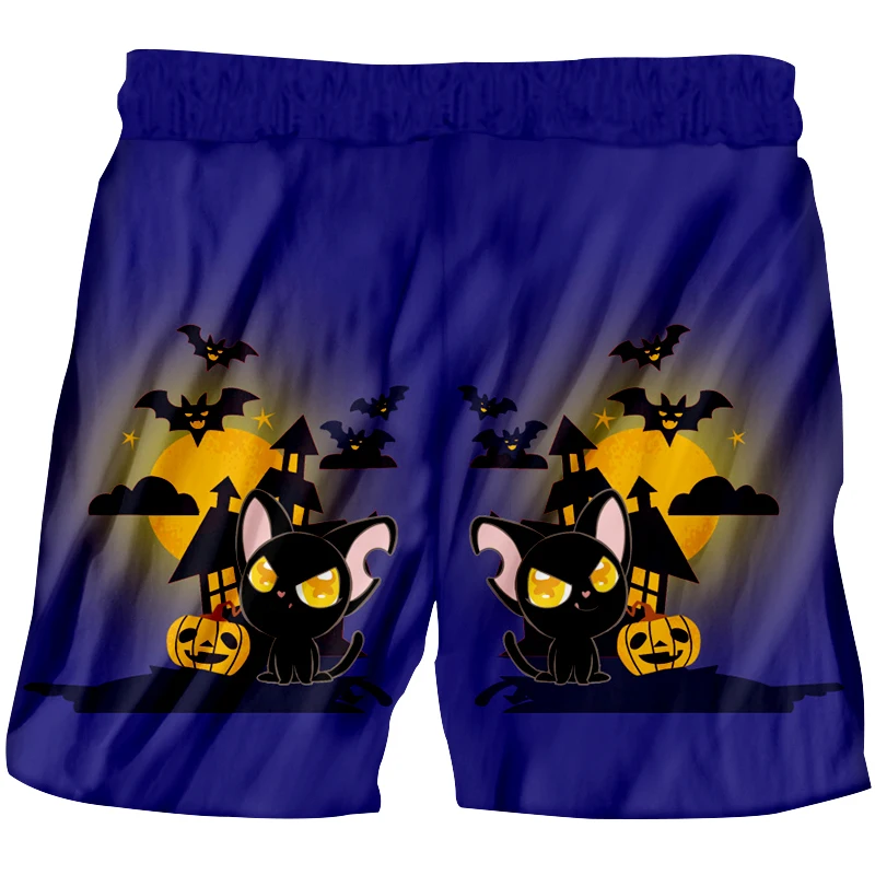 

CJLM Happy Halloween Man Funny Shorts 3D Printed Bat Pumpkin Men's Animal Polyester Clothing Free Shipping 5XL