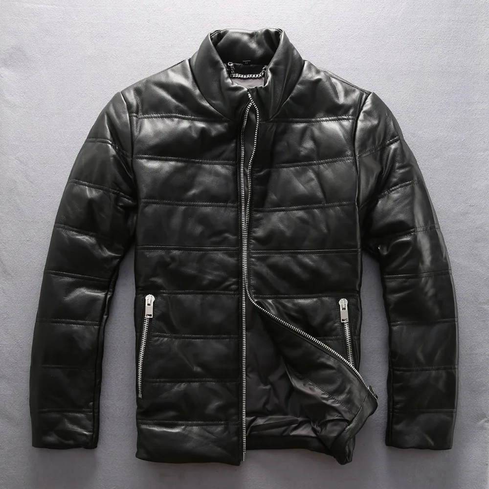 Смотрите описание! Мужской пуховик из натуральной кожи высшего качества очень