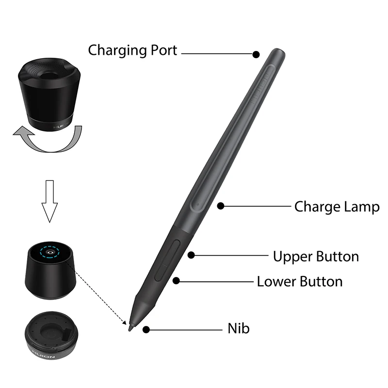 Huion Inspiroy Q11K беспроводной цифровой графический планшет для рисования с 8192 уровнями 8 Экспресс-ключей и держателем для ручек