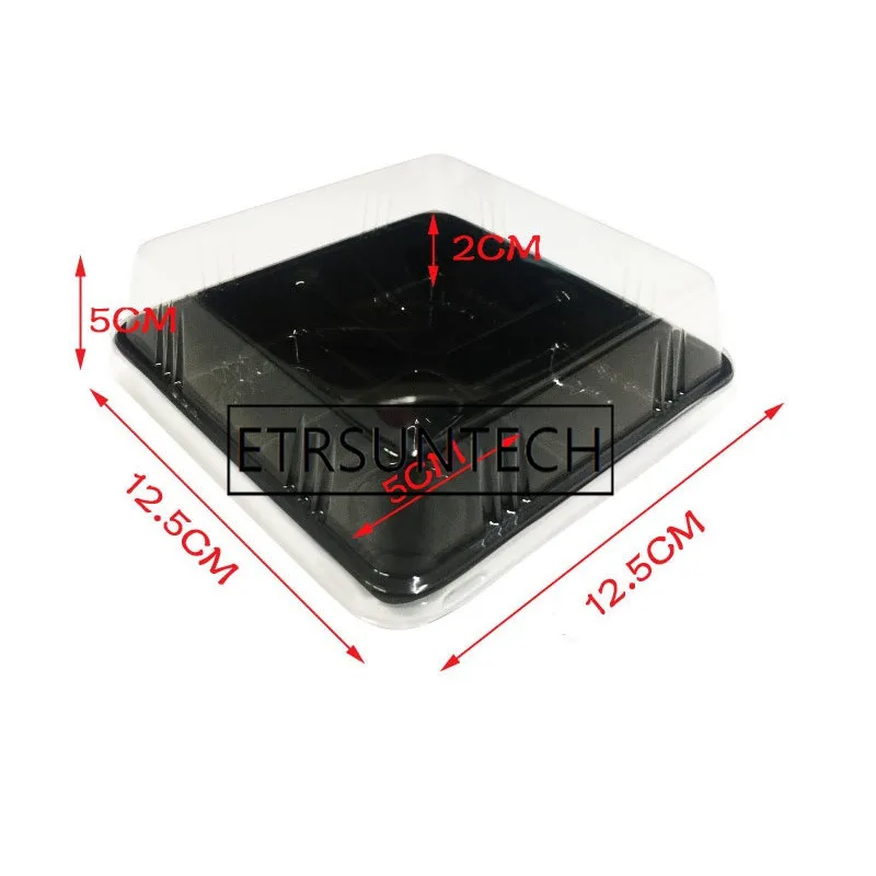 500 комплектов 12 5x12 5x5 см Пластиковый 4 держателя упаковки кекс мусс торт коробка