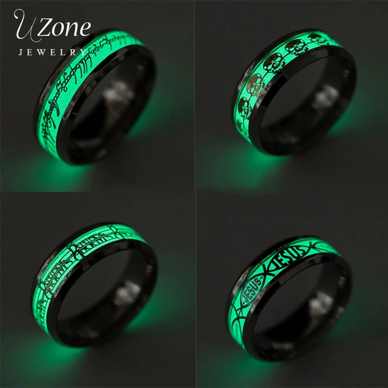 Top Quality Stainless Steel Luminous Midi Rings for Men Gold Glow In The Dark For Women Gift Jewelry Drop Ship | Украшения и