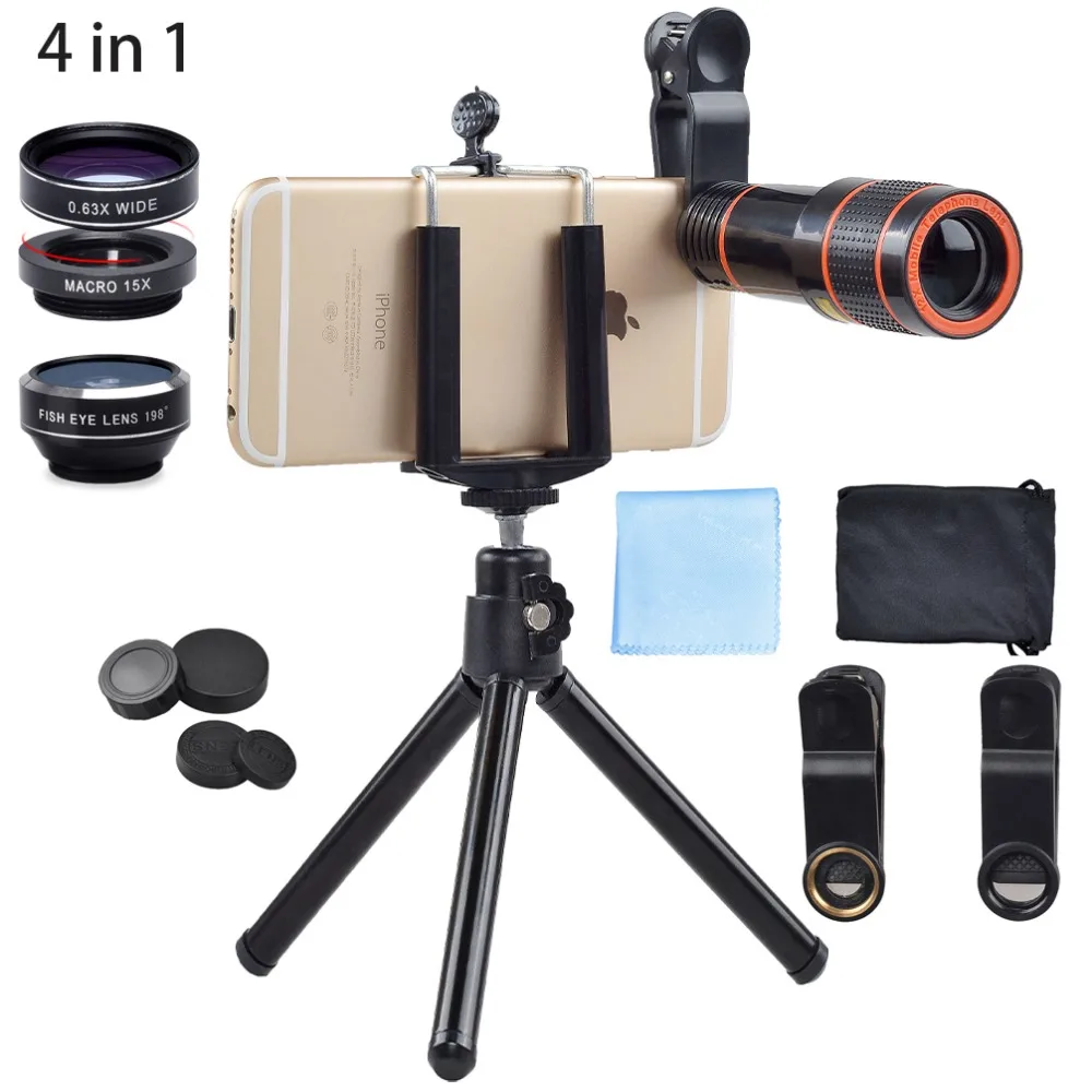 Akinger 4in1 5in1 7in1 10in1 13in1 телефон Объективы для фотоаппаратов комплект рыбий глаз
