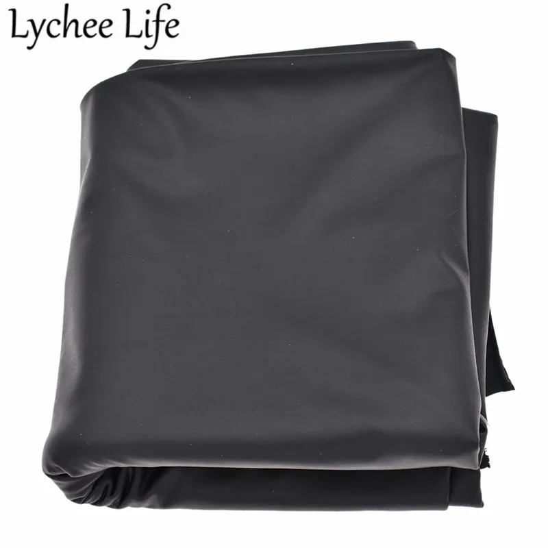 Lychee Life стрейч искусственная кожа ткань черный 100x150 см искусственная ткань DIY Ручная работа современная одежда текстиль швейная одежда аксессуары
