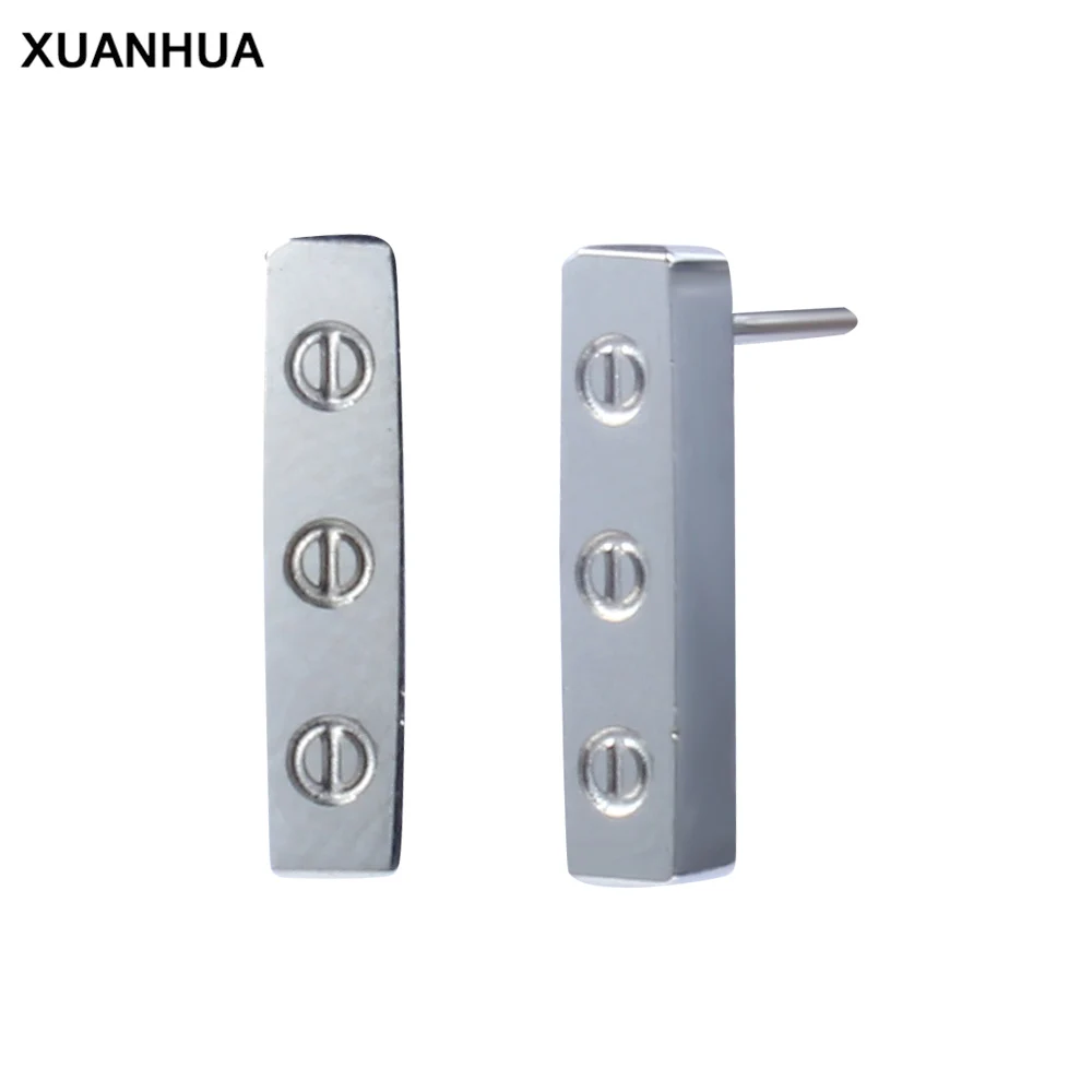 Минималистичные серьги гвоздики XUANHUA из нержавеющей стали бижутерия модные
