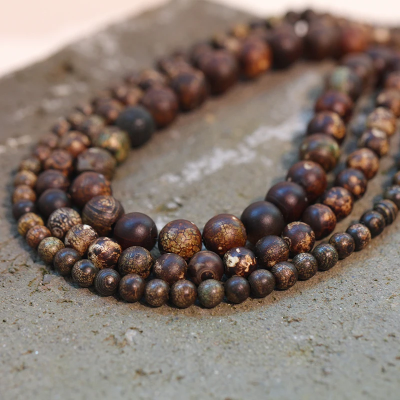 Волшебные бусины в виде рыбы натуральный камень старый коричневый рисунок личи 6