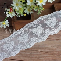 15yards7 cm embroidery cotton lace ribbon organza lace diy sewing handmade supplies clothes fashion hairpin accessories