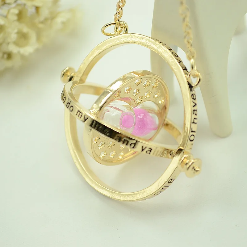 

funnel Multi-layer circle rotation Geometric round Hourglass Time converter Double circle Time Necklace jewelry