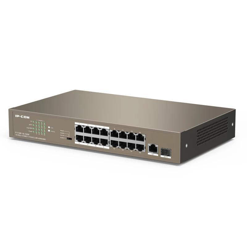 F1118P-16-150W 16 10/100 Мбит/с RJ45 Ethernet сетевой коммутатор 16 Порты, 135W блок питания PoE