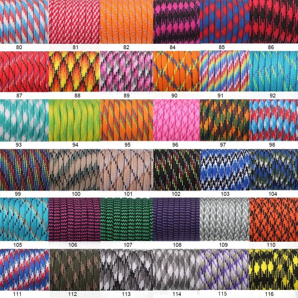 YoouPara 250 цветов Paracord 550 веревка типа III 7 подставка 100 футов 50 Паракорд набор для