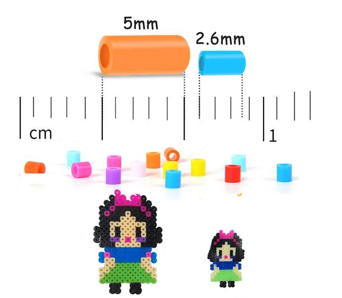 2,6 мм/5 мм Хама бусины Perler бисер Коробка Набор 24 цвета EVA предохранитель бусины для детей DIY Развивающие головоломки игрушки подарок для детей GYH