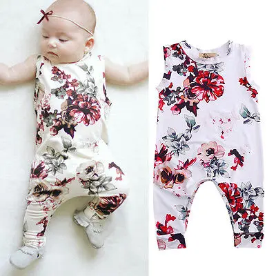 Детская летняя одежда для новорожденных девочек комбинезон маленьких милые