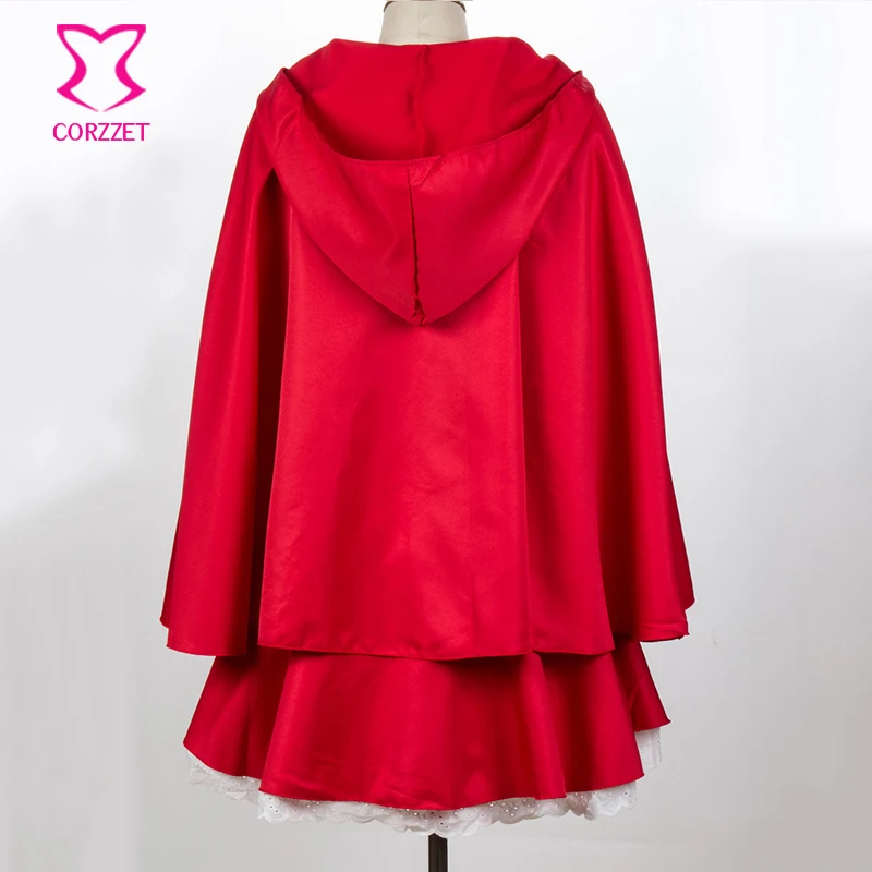 Большие размеры красный костюм с капюшоном для верховой езды одежда бурлеска