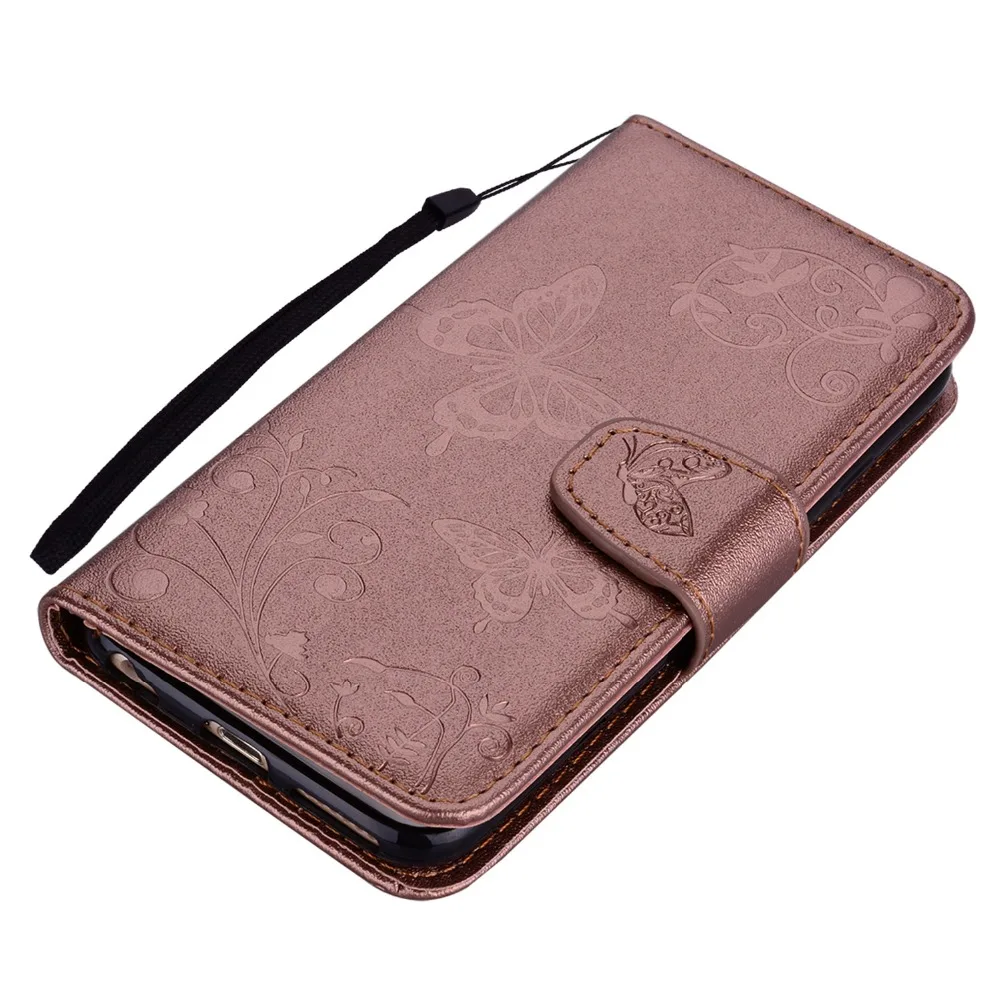 Flip Phone Case Women for iPhone 6 7 Plus Leather Wallet Cover 8 X Hanging Stand with Mirror Flower | Мобильные телефоны и