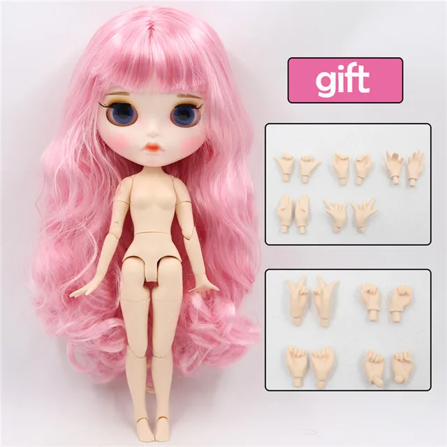 white matte face Фабрика blyth кукла bjd шарнир тела белая кожа bjd 30 см матовый лица резные губы с бровей индивидуальные лица - Цвет: white matte face