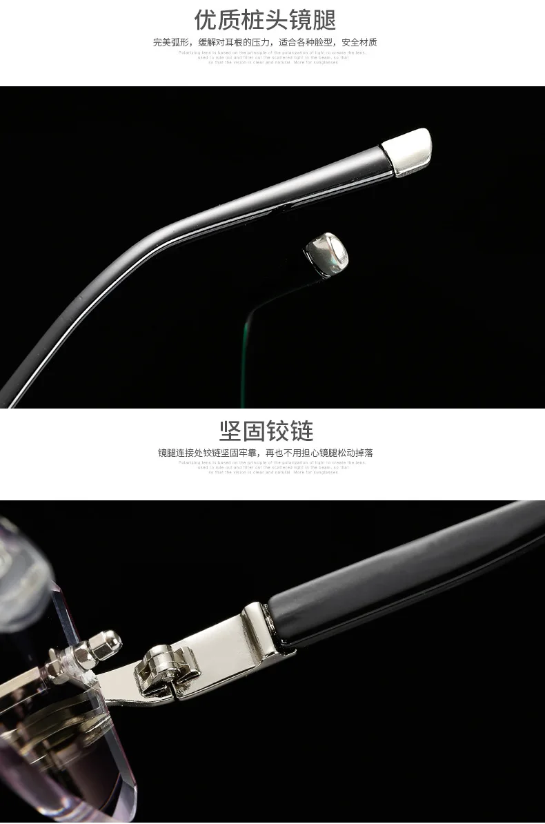 Очки для чтения без оправы мужчин и женщин = Clear VIDA благородные элегантные серые