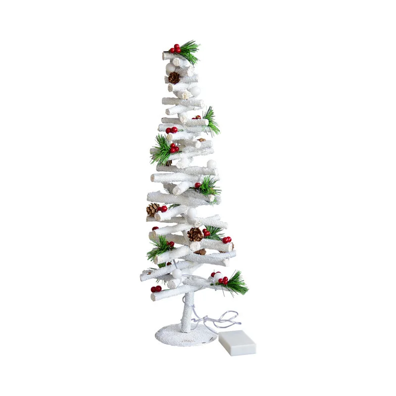 Рождественские светодиодные фонари деревянные искусственные елки подвесные