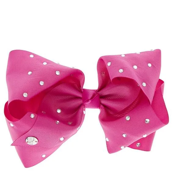 80 шт. Бесплатная доставка DHL JoJoSiwa Большой фирменный бант для волос со стразами