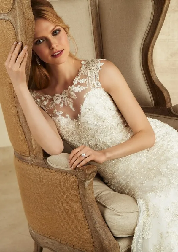 Hot Sale Bateau Neck Cap Sleeves Open Back Rhinestone Ivory Lace Mermaid Wedding Dresses Bridal Gowns | Свадьбы и торжества