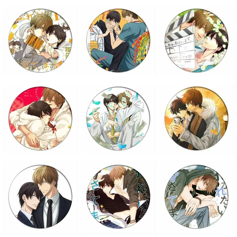 Dakaretai Otoko 1-i ni Odosarete Imasu Cosplay Badge JUNTA AZUMAYA Brooch Icon Collection Breastpin for Backpacks Clothing