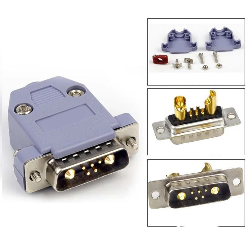 7W2S паяльная головка 40A большой ток DB7-pin разъем мужской женский чистая медь d-типа штекер с металлической крышкой - Цвет: C