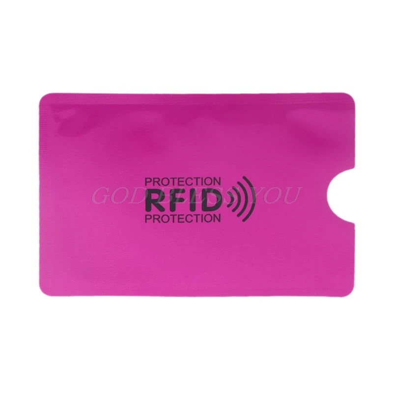 Hot Pink RFID Блокировка рукав Кредитная карта протектор банк визитница чехол для хранения - Цвет: Hot Pink