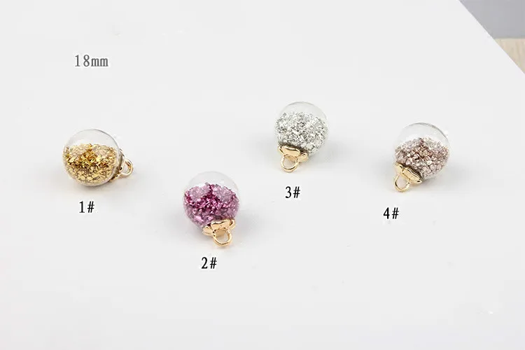 DIY ribbon hairpin accessories metal feeling wish sand bottle crystal transparent glass ball beads pendant | Украшения и