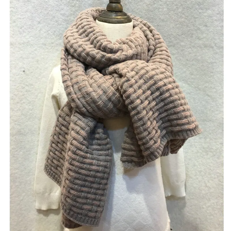 Шарф женский цветной с геометрическим узором YG453|shawl poncho|scarf womenknit scarf |