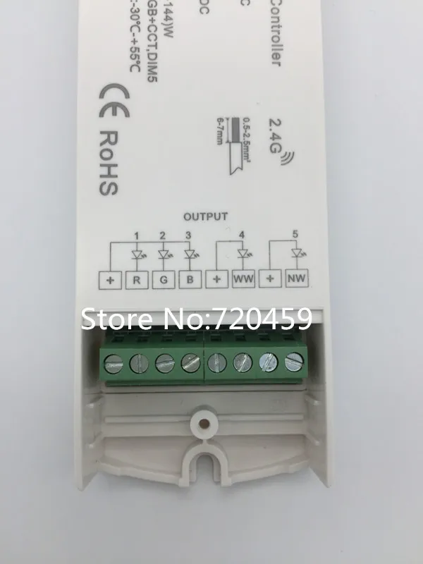 Фото 2шт 5CH 2,4G RF RGB + CCT светодиодный контроллер фонарь с 4-зонным радиочастотным пультом дистанционного управления для RGB + CCT светодиодная ленсветильник №4