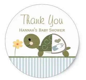

1.5inch BLUE Turtle in Diapers Baby Shower Thank You Classic Round Sticker