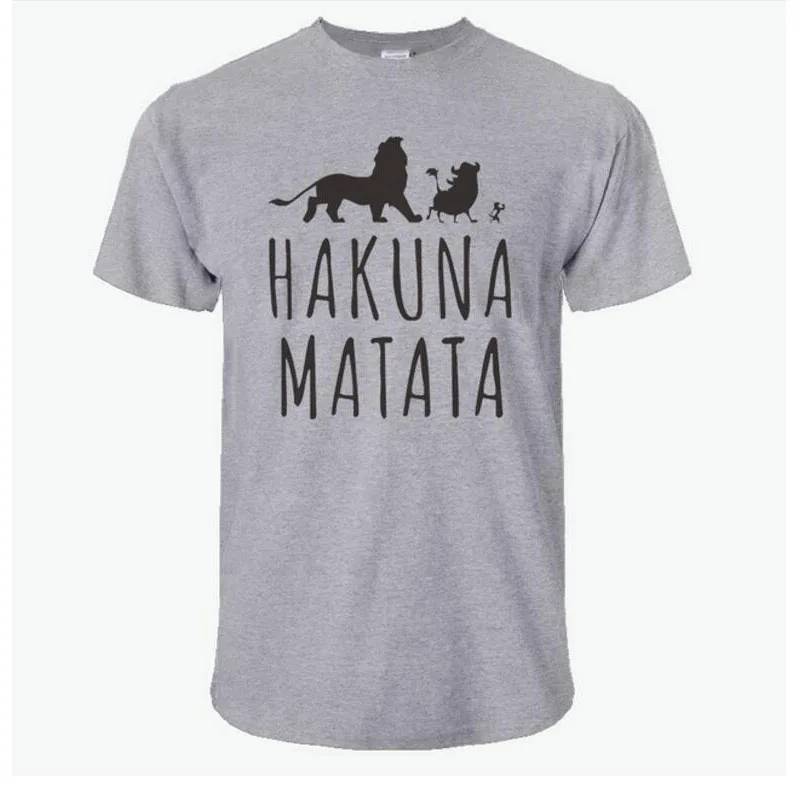 2017 хлопковые футболки HAKUNA MATATA мужские большого размера с коротким рукавом
