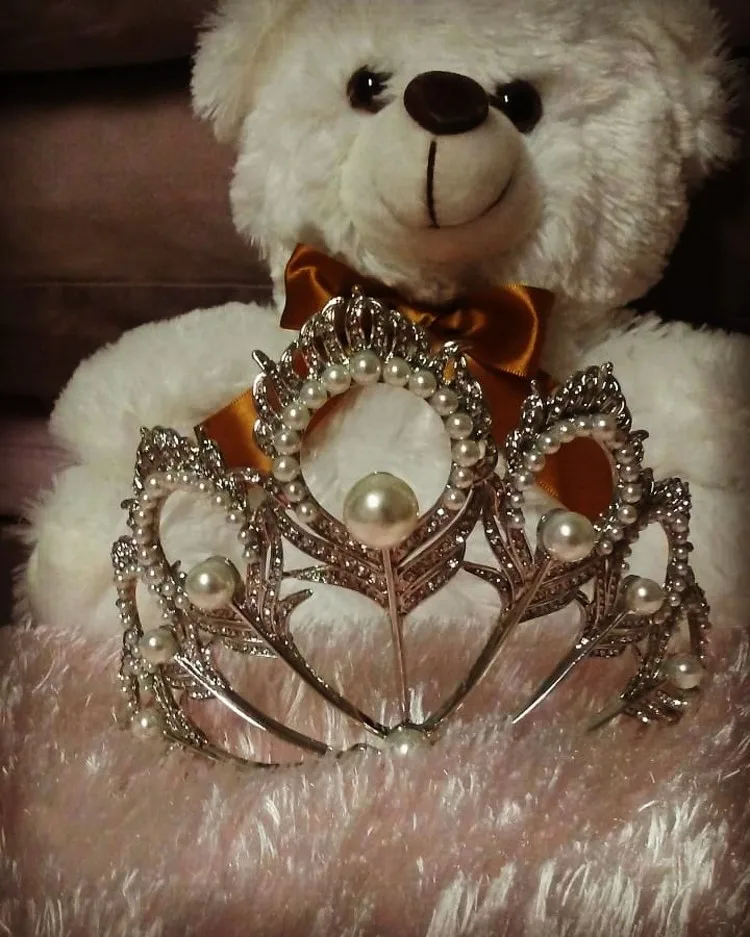 Miss Universe Корона круглый регулируемый жемчуг Peakcock перо тиара стразы Pageant выпускного вечера короны CZ Coroa Novia Bijoux Cheveux