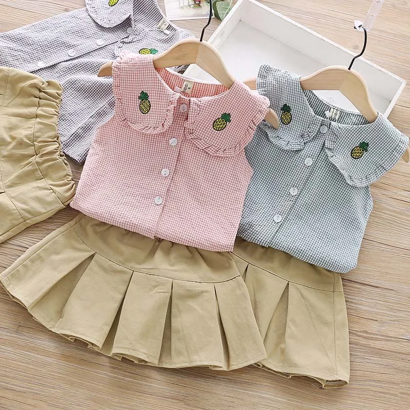 Комплекты летней одежды для девочек коллекция 2019 года модные топы без рукавов в