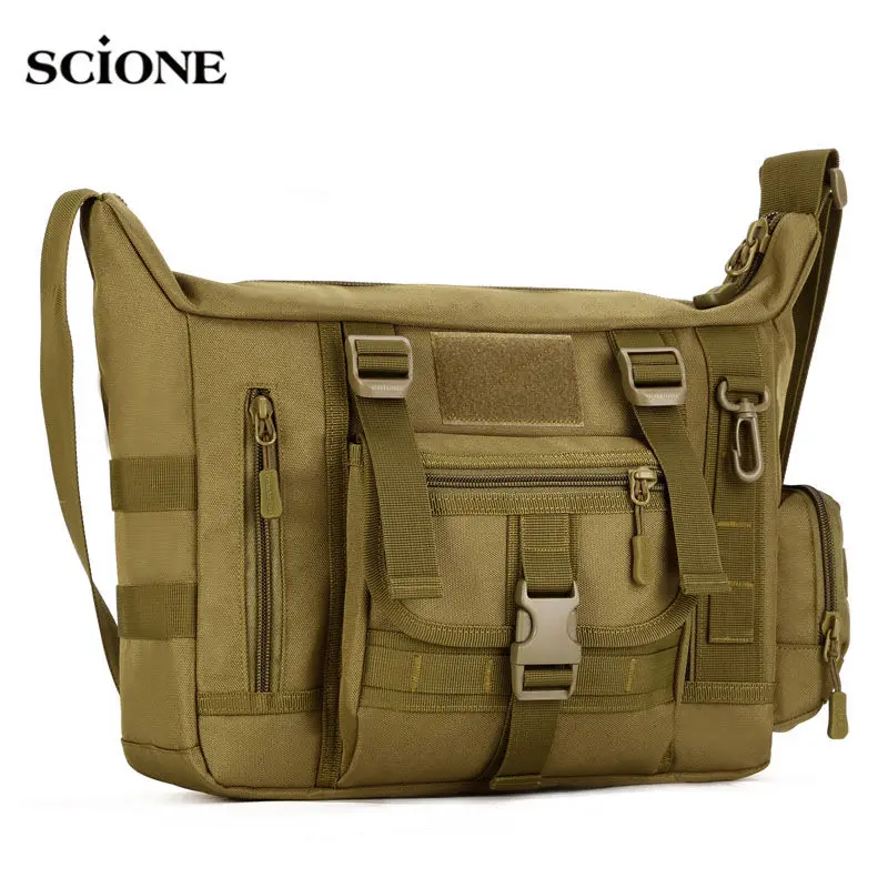 

14 Inch Tactical Sling Bag Military Men's A4 Document Molle Messenger Sport Crosscody Bags Sling Laptop Shoulder Bag XA458WA
