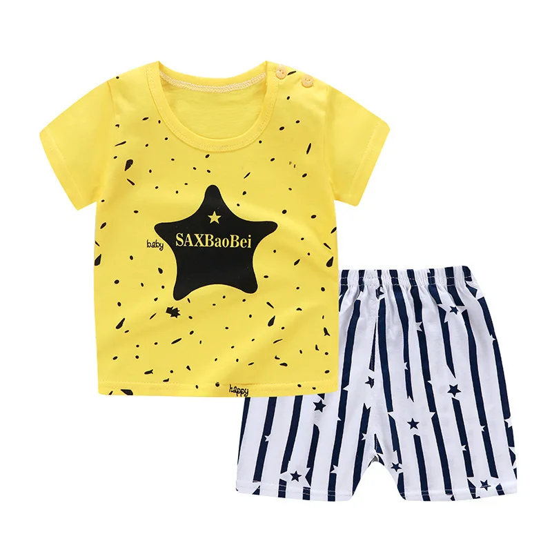 Style 32 Хлопковые Пижамные комплекты для малышей Детские пижамные костюмы Летняя Домашняя одежда пижамы для маленьких девочек с героями мультфильмов Милая одежда для сна, пижамы - Цвет: Style 32