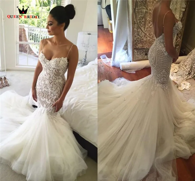 Robe De Mariee QUEEN BRIDAL 2021 Sexy Mermaid Backless Wedding Dress Vestidos Novias Custom Made Gown HC87 | Свадьбы и торжества