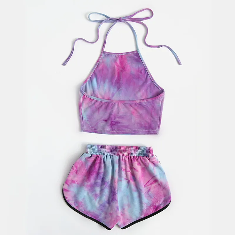 Женский комплект из 2 предметов милые шорты и топ для девочек Повседневный