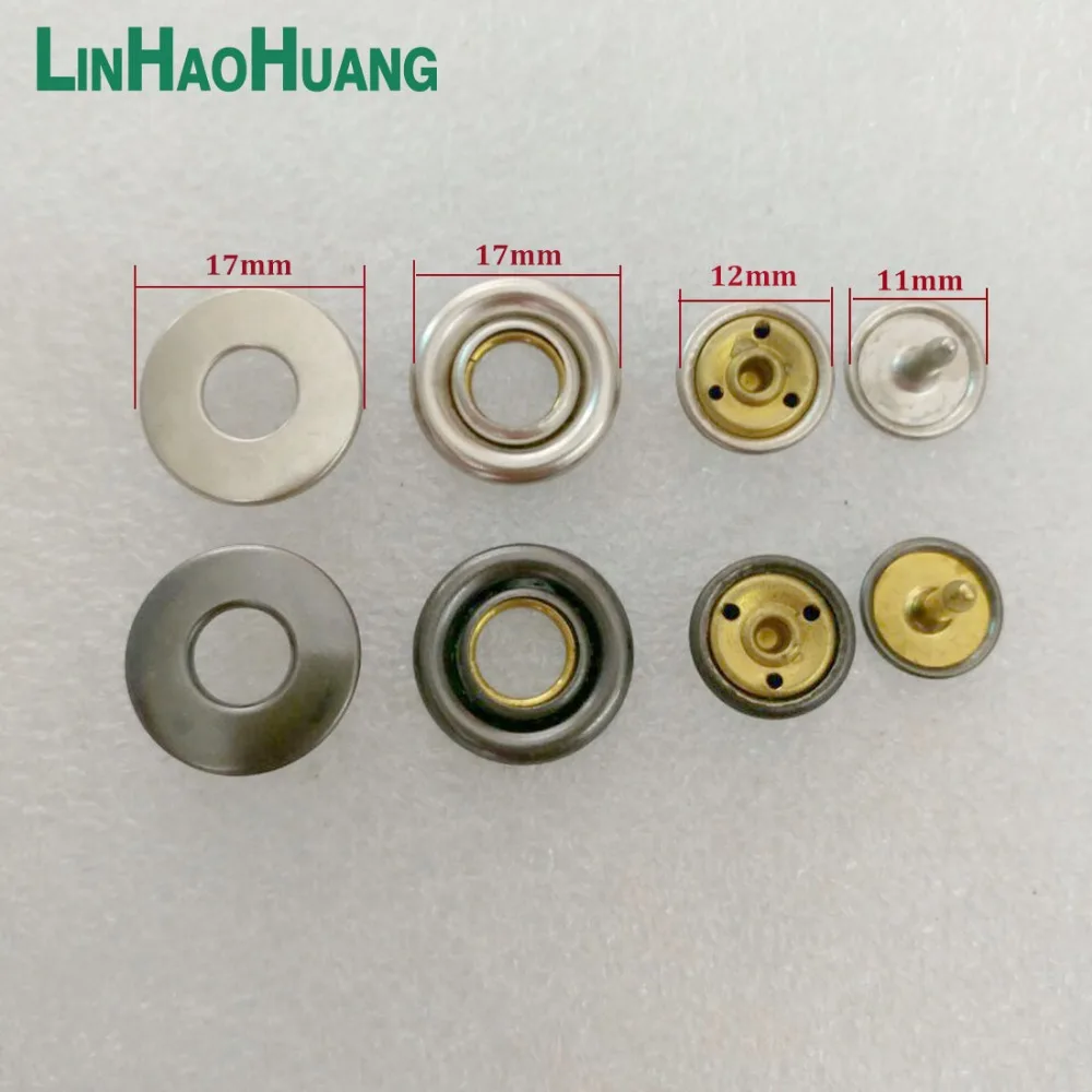 Оптовая продажа 50 компл./Лот металлические латунные Пружинные кнопки 4 части