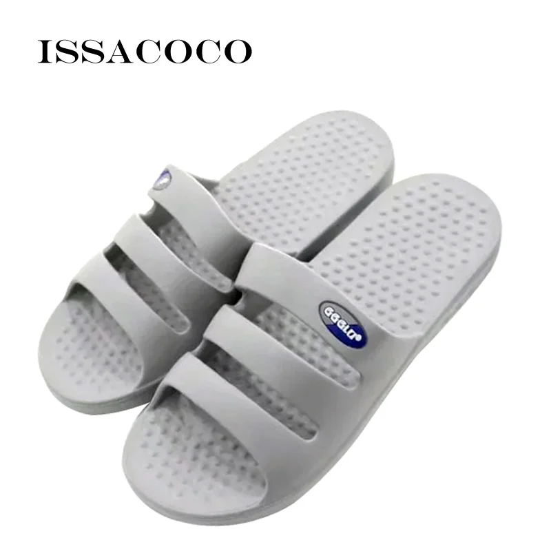 ISSACOCO/Коллекция года; мужские тапочки; сандалии; Мужская Летняя обувь; Вьетнамки; мужские Нескользящие однотонные домашние тапочки; Pantuflas Chinelo