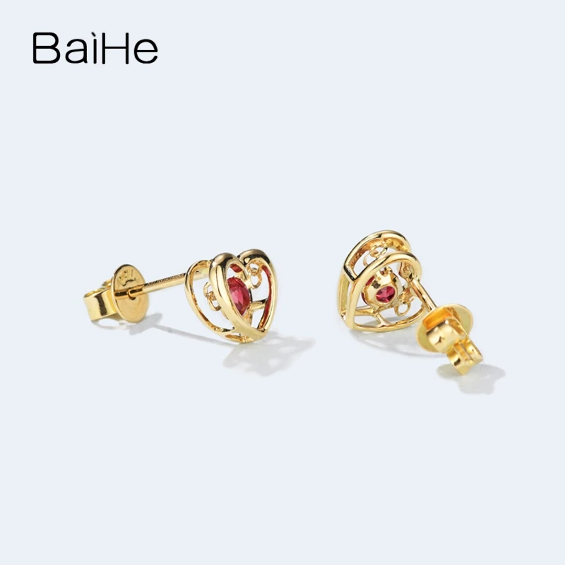 Серьги BAIHE из настоящего однотонного желтого золота 14 к танцующие серьги с