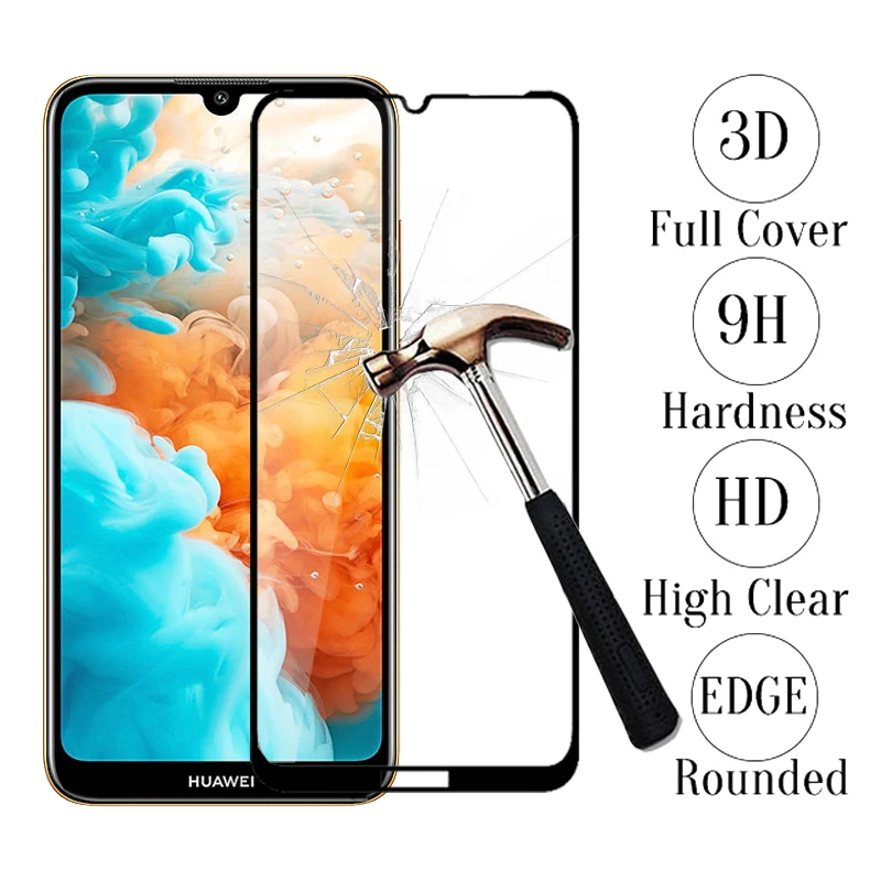 3D закаленное стекло для Huawei Y6 2019 Y9 защита экрана защитное на Y7 Pro Prime Y5 пленка