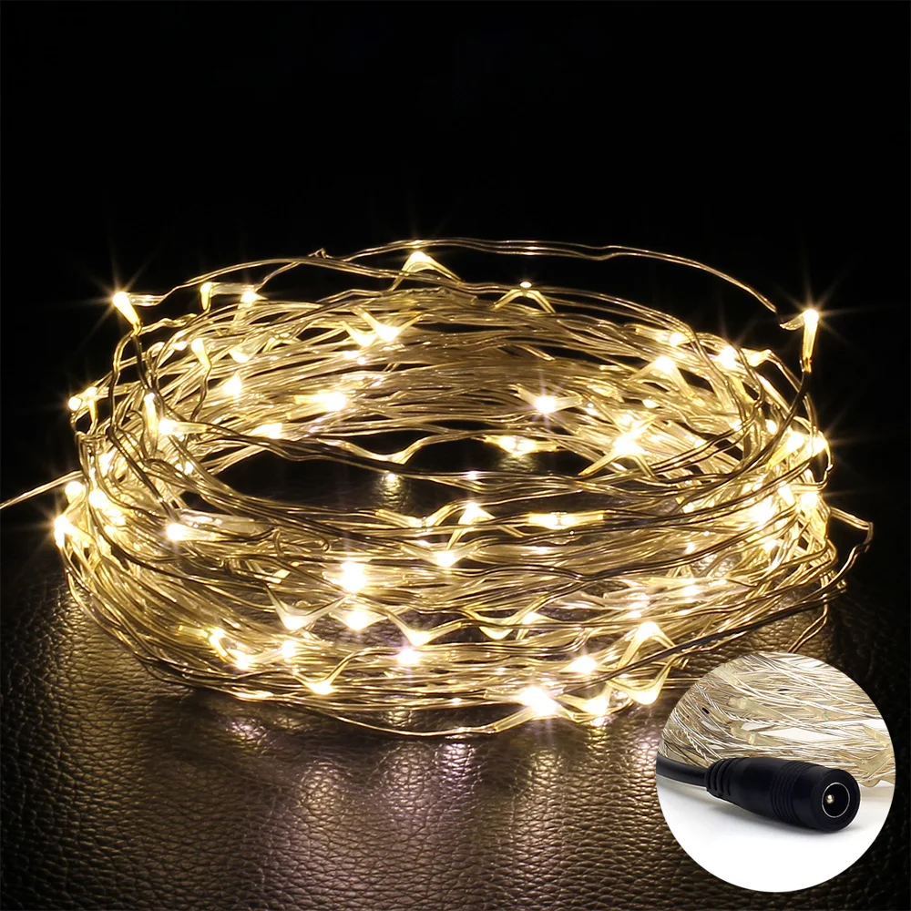 Гирлянда светодиодная 12 в пост. Тока 10 м 33 фута 100 светодиодов|led fairy string lights|fairy