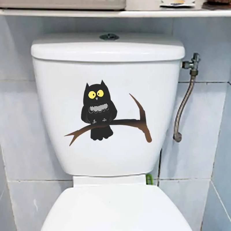 YOJA 22 1X17 7 см наклейка на стену Сова ветках сиденье для унитаза спальни домашний