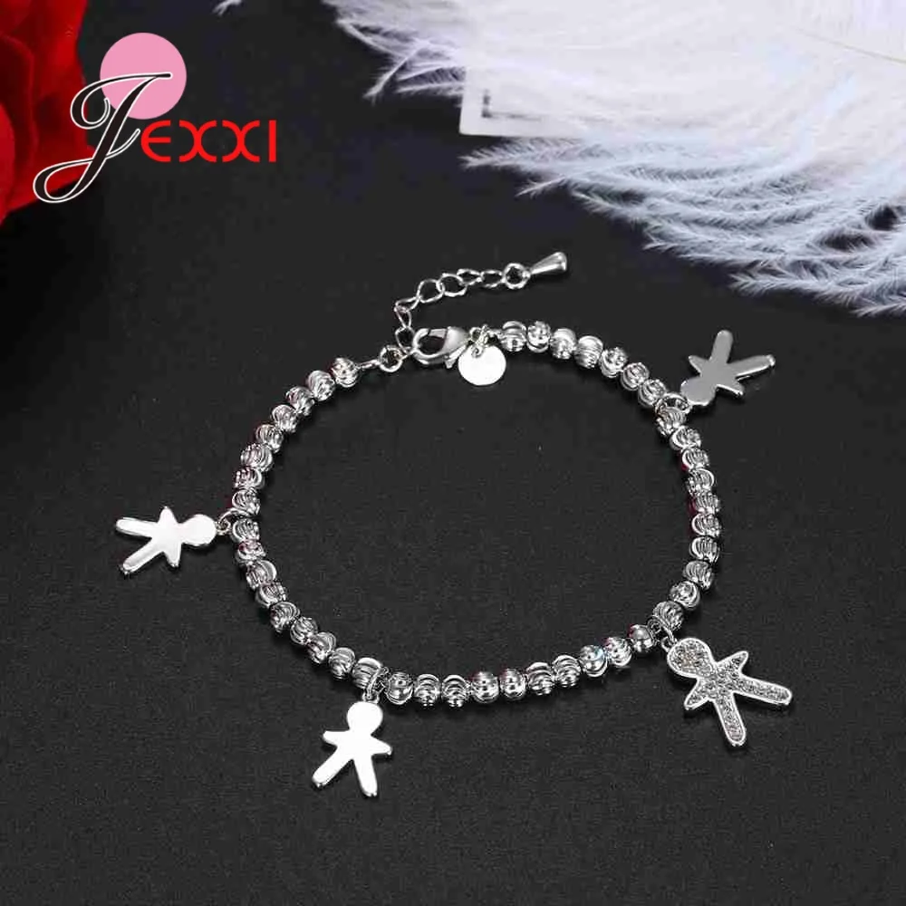 Wholesale Price Genuine 925 Sterling Silver Cute Figure Shaped Charms Bracelets For Women Girls Birthday Gifts Bijoux | Украшения и