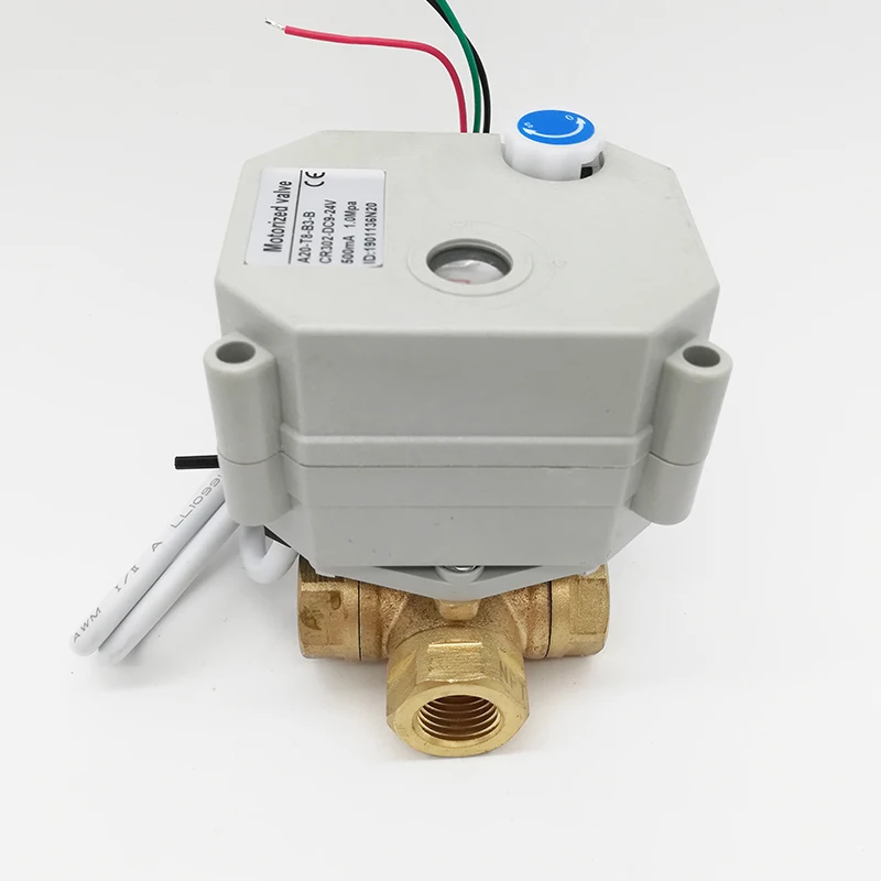 Горизонтальный Трехходовой латунный мини-двигатель DN8 G1/4 &quotNPT с ручным