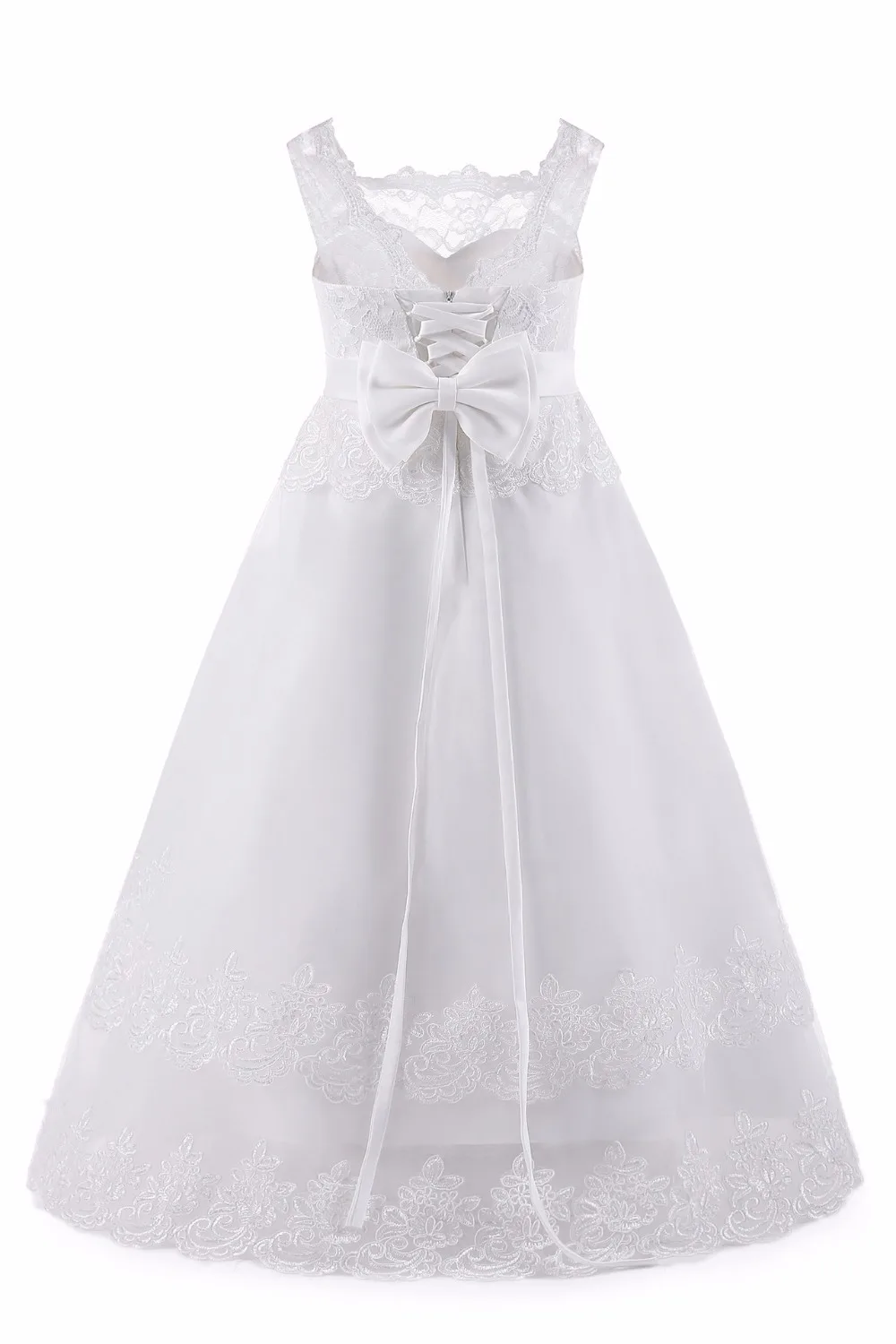 Girls Wedding Dress Girl Princess Party White New First Communion Ball Gown Birthday Clothes for kids 2-13 year | Детская одежда и