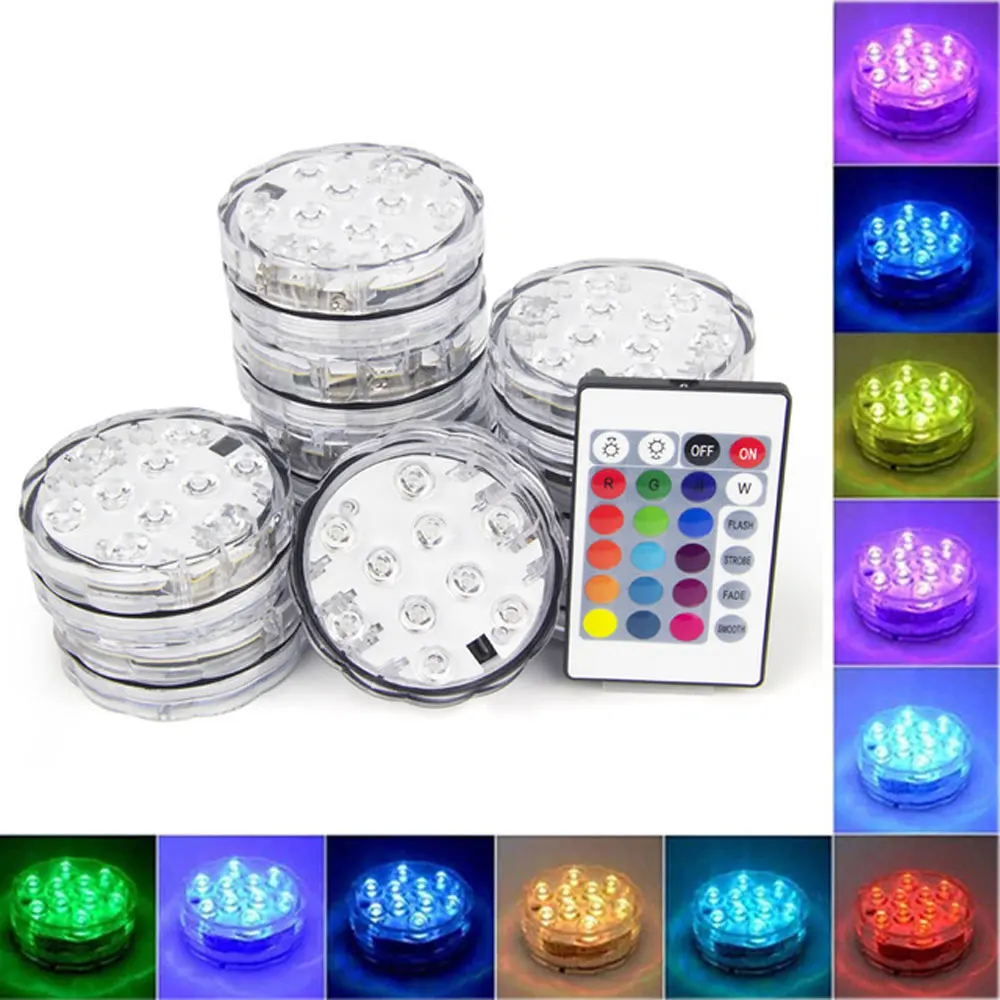 Погружная светодиодсветильник лампа RGB с дистанционным управлением подводный