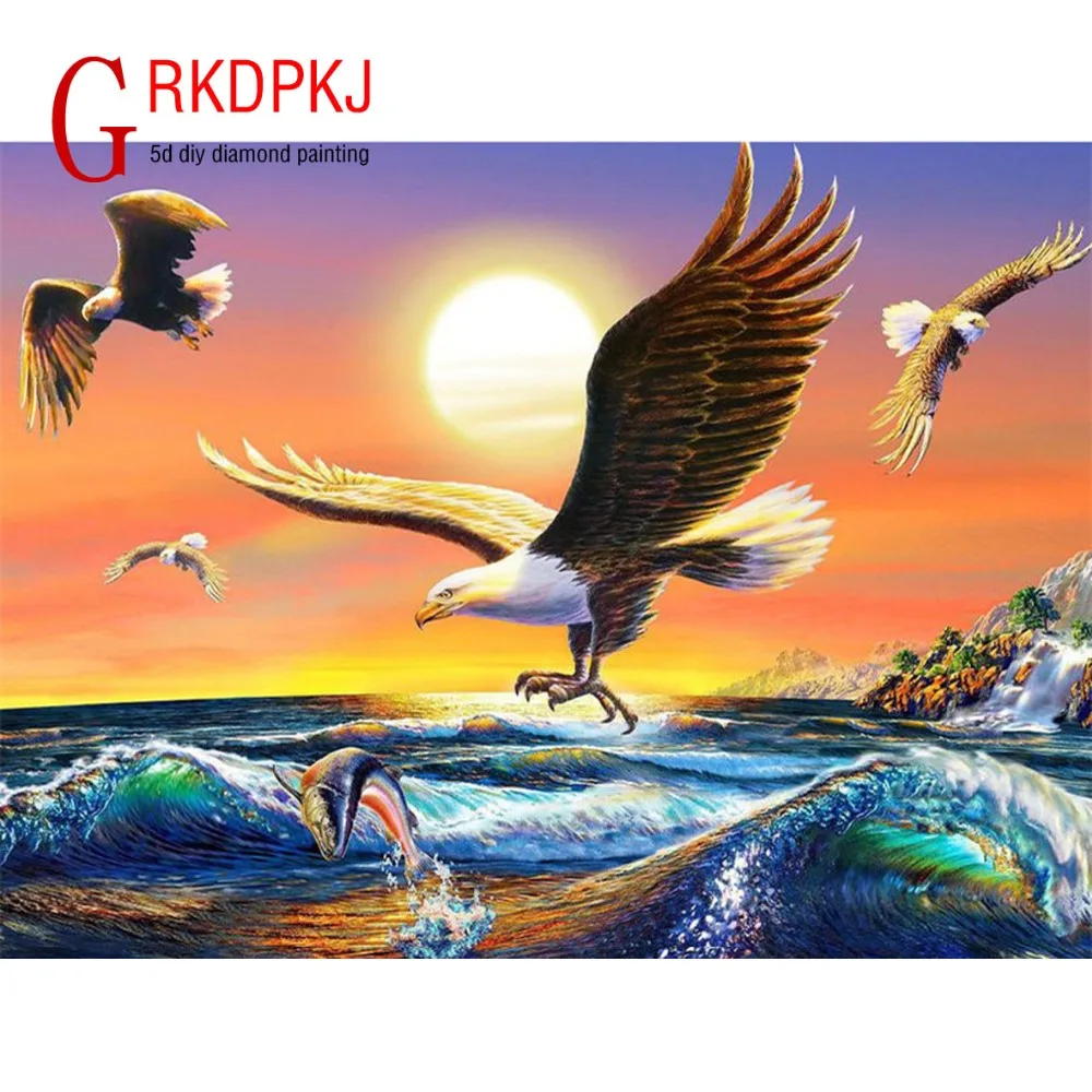 Новый 5D DIY Алмазная вышивка Орел Картина Вышивка крестом полностью квадратные