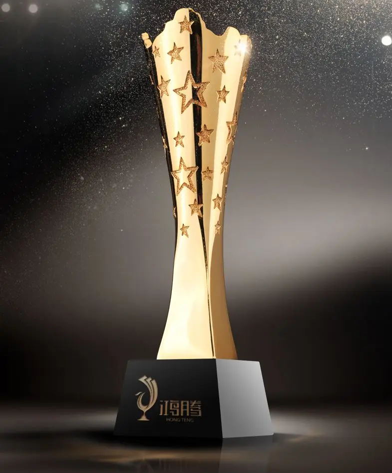 Gold Высокое качество! Новые полимерные трофеи высокого класса прозрачный стакан приз Трофейная модель креативный металлический Кубок-корона - Color: Gold
