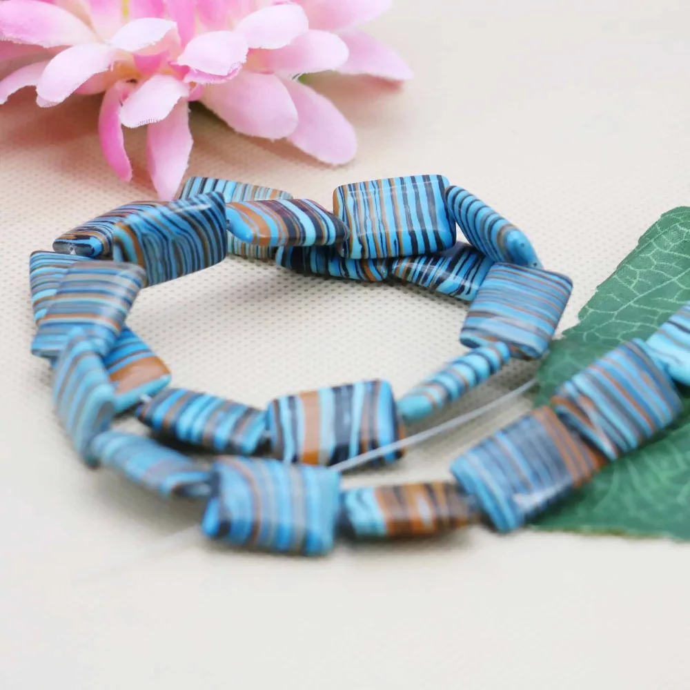 13х18 Лидер продаж цветы в синюю полоску квадратные индейки свободные бусы