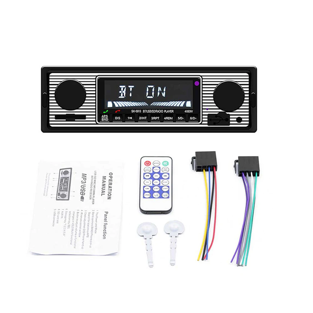 12 В Bluetooth винтажное автомобильное радио 1DIN стерео классическое аудио MP3 плеер FM радио приемник Поддержка Aux вход SD USB MMC DY325